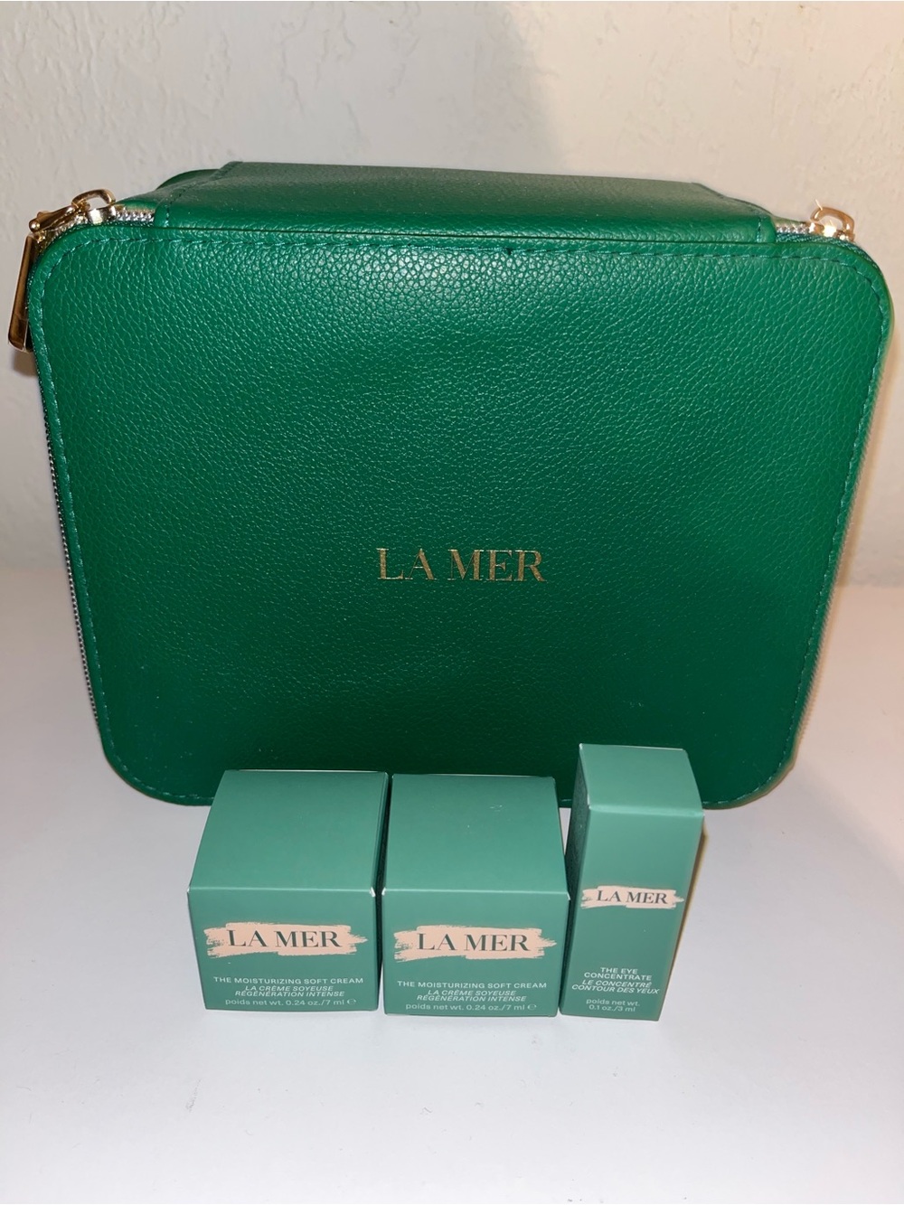 Leather Cosmetic Case with skincare bundle